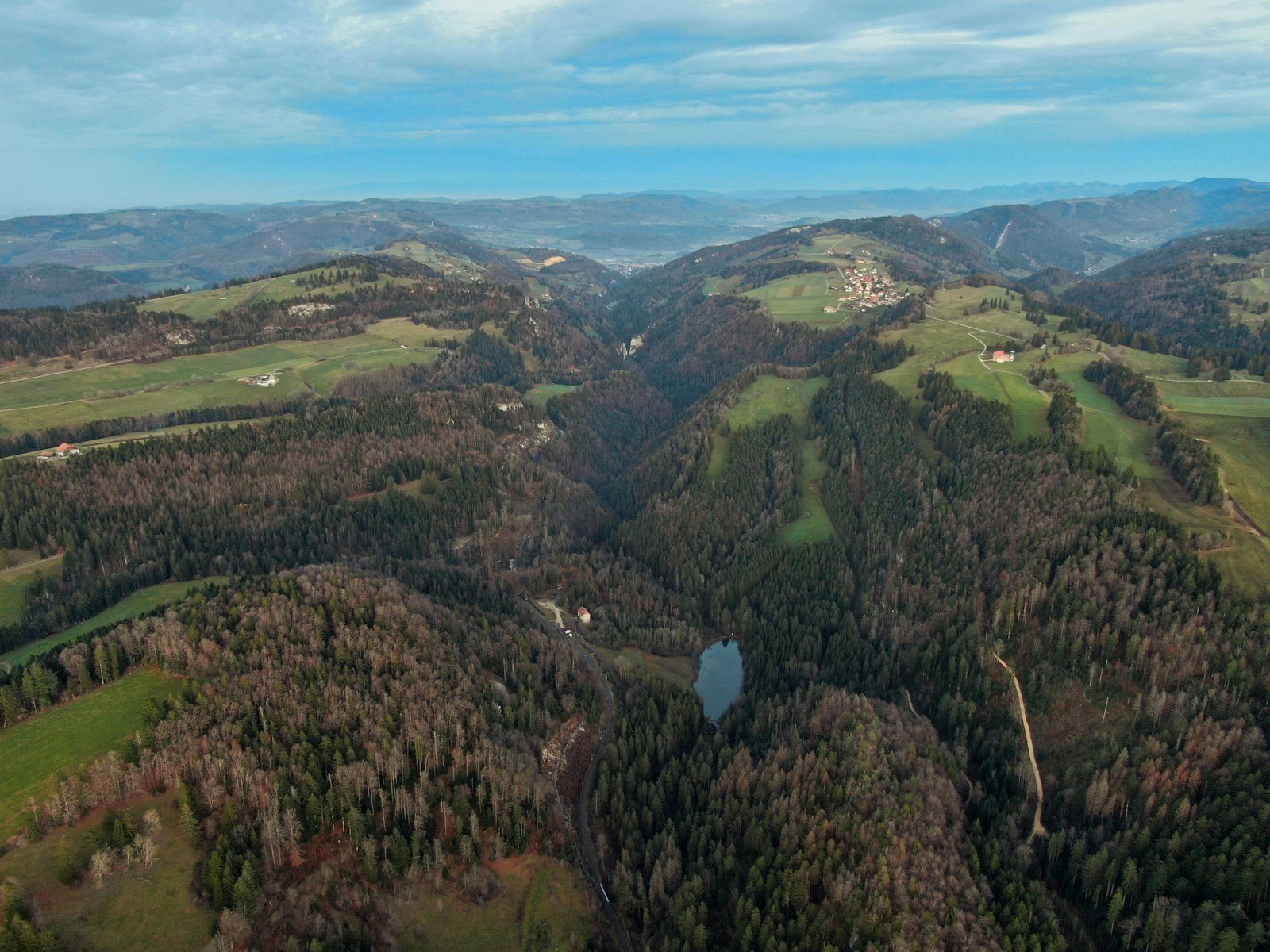 aerial photo of mountain